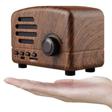 Load image into Gallery viewer, Retro Mini Vintage Walnut Wireless Bluetooth Speaker Size Compare