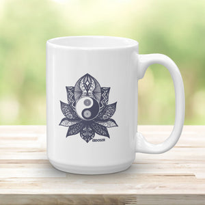 Artisan Meditation Yin Yang Lotus Coffee or Tea Mug