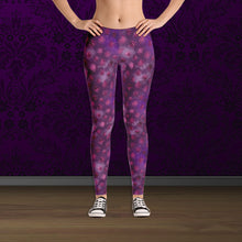 Load image into Gallery viewer, Women's Hand Sewn Whimsical Purple Lounge Leggings
