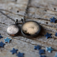 Load image into Gallery viewer, Brass Pluto and Charon Layered Space Necklace
