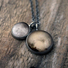 Load image into Gallery viewer, Brass Pluto and Charon Layered Space Necklace
