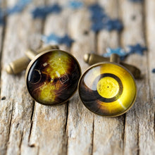 Load image into Gallery viewer, Voyager Golden Record Antique Bronze Cufflinks
