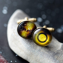 Load image into Gallery viewer, Voyager Golden Record Antique Bronze Cufflinks