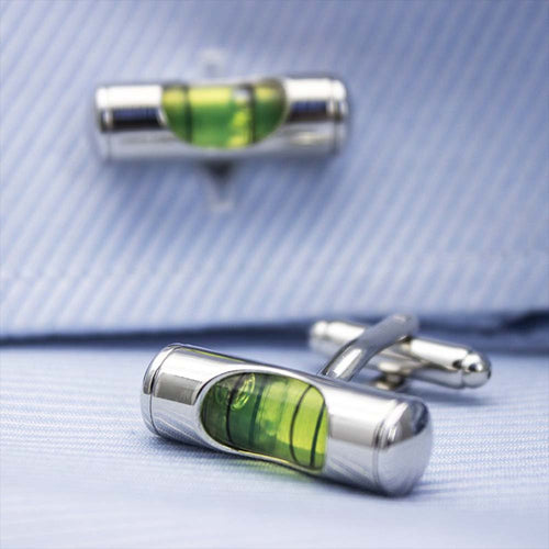 AccuLevel Rhodium Plated Stainless Steel Cufflinks Style