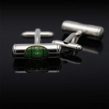 Load image into Gallery viewer, AccuLevel Rhodium Plated Stainless Steel Cufflinks Design