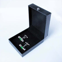 Load image into Gallery viewer, AccuLevel Rhodium Plated Stainless Steel Cufflinks GiftBox