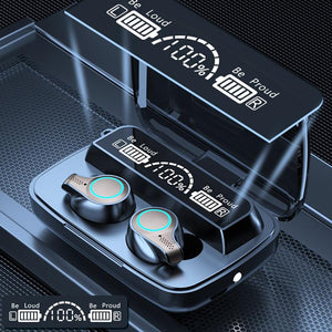 9D Surround Sound Large Capacity Wireless Earbuds Display