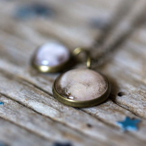 Brass Pluto and Charon Layered Space Necklace